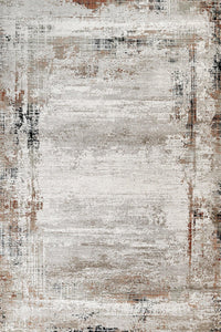 White and Grey Abstract Pattern Area Rug