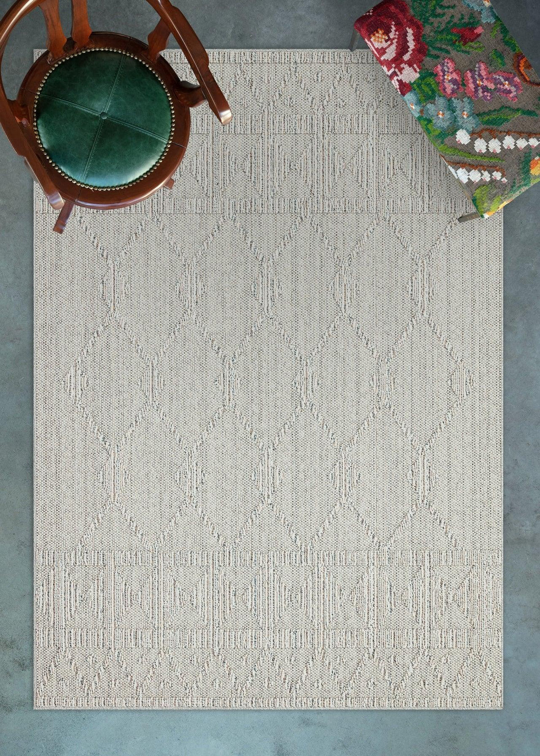 Bej Krem Düz Modern Halı - Yıkanabilir - Kaymaz Taban - Pati Dostu