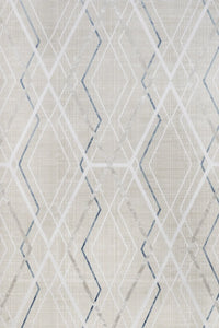 Bej Beyaz Modern Geometrik Salon Halısı Baklava dilimi
