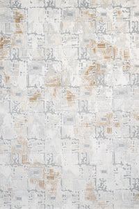 Modern White and Grey Abstract Area Rug