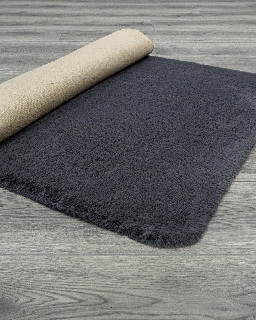 Antrasit Gri Bohem Dekoratif Halı - Yıkanabilir