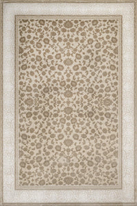 Teppich Braun Beige mit klassischem Blumenmuster