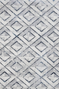 Dijital Baskı Halı Beyaz Gri Geometrik Desenli Modern Antialerjik