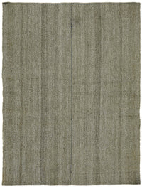 Kadex Gri Bej Düz Modern Yün Pamuk El Dokuma Kilim 194x255 cm