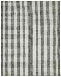 Kadex Çizgili Modern Kilim Kirli Beyaz ve Antrasit Gri 198x248 cm