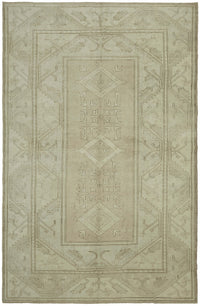 Rusvo Vintage Bej Ekru Geometrik Düz Dokuma Halı 264x402 cm 45523