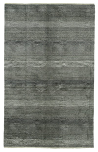 Nivro Antrasit ve Açık Gri Çizgili El Dokuma Halı 153x245 cm
