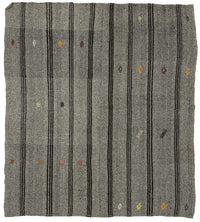 Truvo Gri Siyah Çizgili Keçi Kılı Kilim 208x233 cm 47210