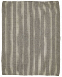 Truvo Gri Ekru Çizgili Keçi Kılı El Dokuma Kilim 235x305 cm