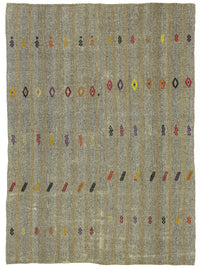 Truvo Geometrik Kilim Çok Renkli Etnik Desenli 177x244 cm