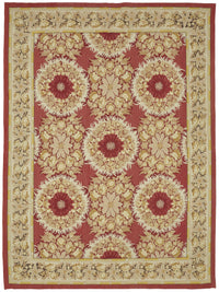 Sivemi Kırmızı Bej Vintage Çiçek Desenli El Dokuma Halı 267x361 cm