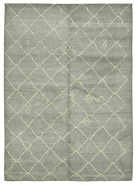 Komve Gri Kırmızı Modern Geometrik Desenli El Dokuma Halı 192x265 cm