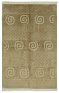 Komve Bej Rengi Halı Modern Geometrik Kabartmalı Dokuma 183x277 cm