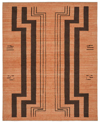Veltos Turuncu Kahverengi Geometrik Modern El Dokuma Halı 300x370 cm
