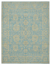 Veltos El Dokuma Uşak Halısı Turkuaz ve Bej Madalyonlu 298x386 cm