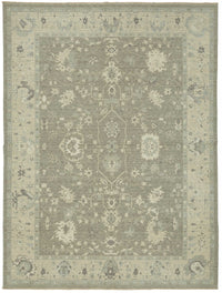 Veltos Gri Bej Çiçekli Klasik El Dokuma Halı 261x350 cm