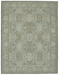 Veltos Mavi Gri Madalyon Klasik El Dokuma Halı 272x355 cm