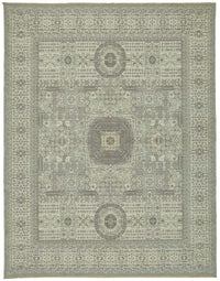Veltos Gri Bej Geometrik Desenli Modern El Dokuma Halı 295x376 cm