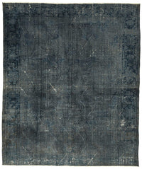 Zelko Bordürlü Gri Lacivert Overdyed Vintage Halı 224x268 cm