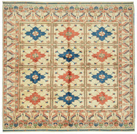 Vamave Krem Lacivert Madalyon Desenli Uşak El Dokuma Halı 232x243 cm