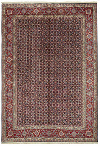 Vamave Geometrik Desenli Lacivert Kırmızı Uşak Halısı 220x312 cm