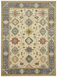 Vamave Krem Halı El Dokuma Uşak Geometrik Desenli 298x408 cm