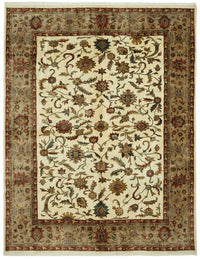 Vamave Uşak El Dokuma Krem Çiçek Desenli Yün Halı 276x360 cm