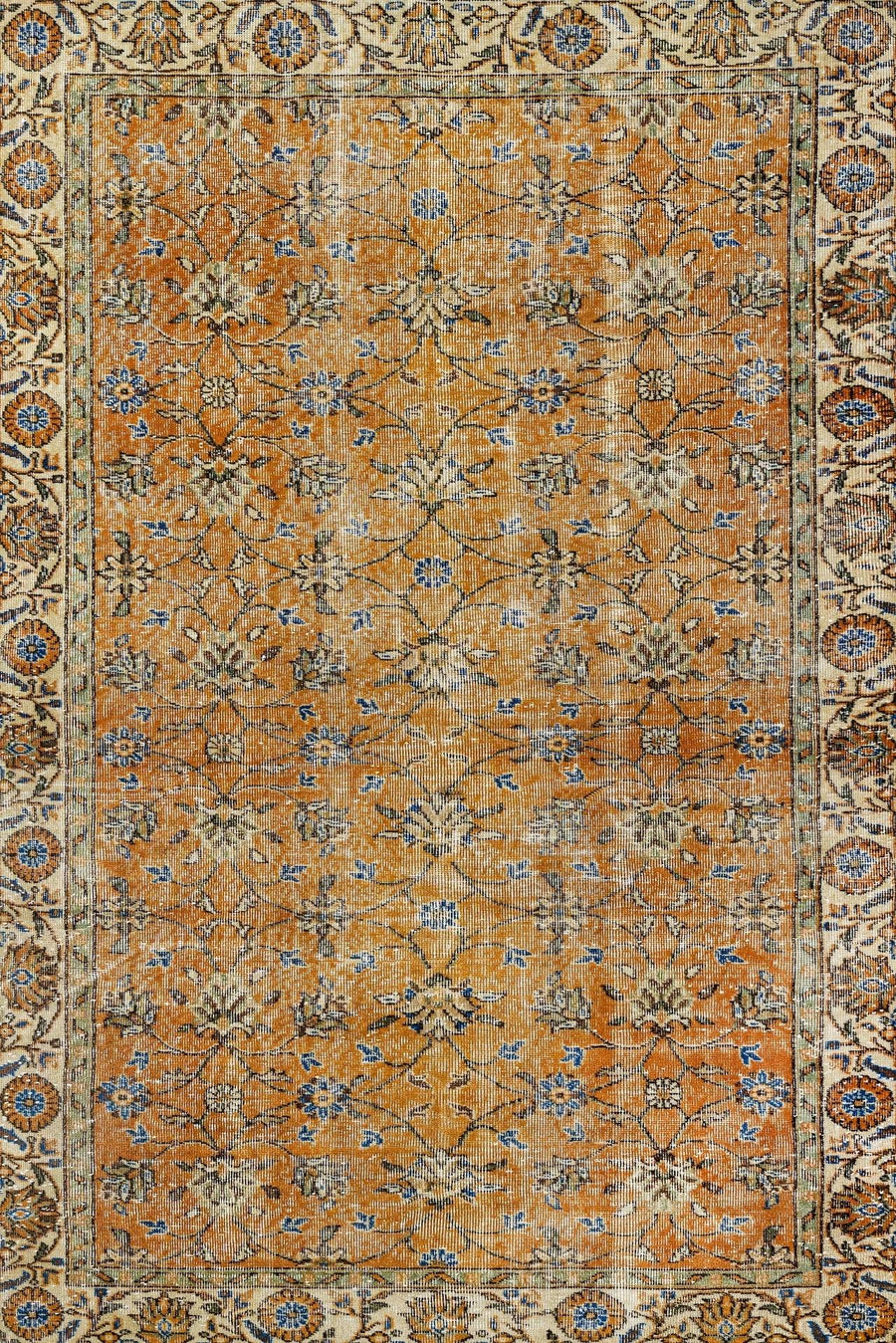 Desenli Eskitme Halı - Yıkanabilir - Kaymaz Taban - Pati Dostu