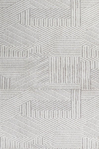 Açık Gri Gri Modern Geometrik Salon Halısı Çizgili