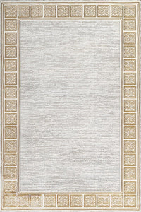Classic Cream and Beige Bordered Area Rug