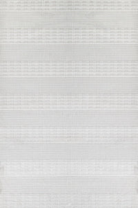 Açık Gri Beyaz Minimalist Geometrik Salon Halısı