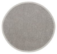 Varni Gri Beyaz Modern Düz Renk Yuvarlak Kilim