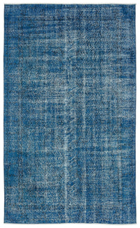 Blue and Grey Abstract Hand-Knotted Wool Rug 152x257 cm (5' x 8'5")