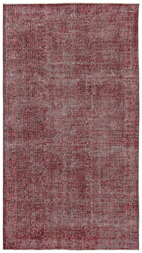 Handgeknüpfter Wollteppich Rot Grau Abstrakt 159x287 cm