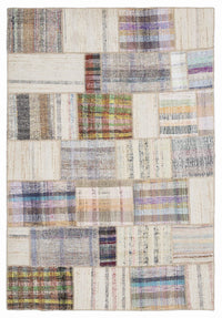 Krem El Dokuma Halı Geometrik Desenli 160x230 cm 1100
