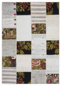 Krem Bej Bohem Kilim Patchwork Salon Halısı