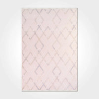 Açık Pembe Gri Modern Geometrik Salon Halısı