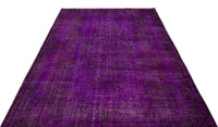 Purple and Anthracite Abstract Hand-Knotted Wool Rug 181x277 cm (5'11" x 9'1")