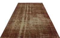 Düz Eskitme Kahverengi El Dokuma Yün Halı 175x271 cm