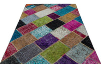 Geometric Hand-Woven Wool Rug in Multicolor 160x230 cm (5'3" x 7'7")