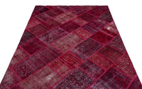Bordo Kırmızı Patchwork Salon Halısı