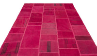 Fuşya Pembe Patchwork Salon Halısı