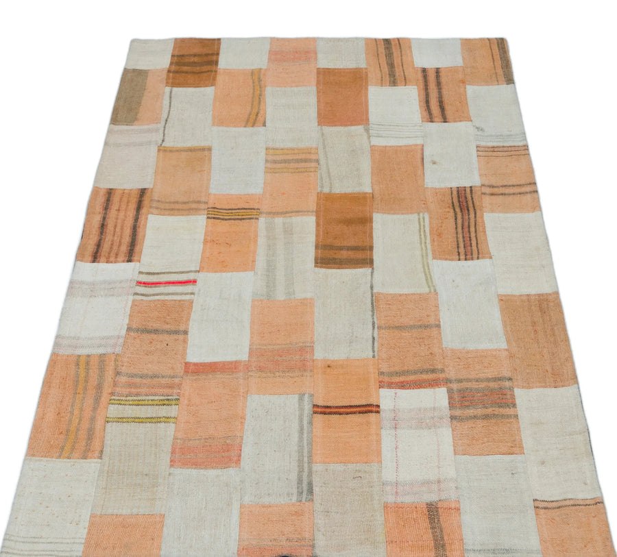 Turuncu Anadolu Geometrik Modern Yün Halı 82x151 - Özel Seri