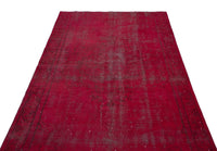 Roter handgeknüpfter Wollteppich mit abstraktem Muster 150x266 cm