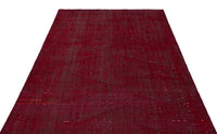 Solid Burgundy Textured Hand-Knotted Wool Rug 158x285 cm (5'2" x 9'4")