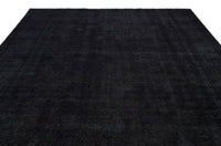 Large Black Hand-Knotted Wool Rug with Red Accents 301x388 cm (9'11" x 12'9")