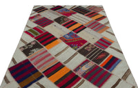 Bej Kırmızı Bohem Etnik Patchwork Salon Halısı