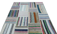 Bunter handgewebter Wollteppich Geometrisch 160x220 cm