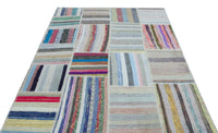 Bunter handgewebter Kelim mit geometrischem Muster 160x224 cm