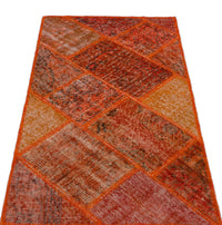 Geometric Hand-Woven Wool Rug in Orange & Mustard 80x150 cm (2'7" x 4'11")